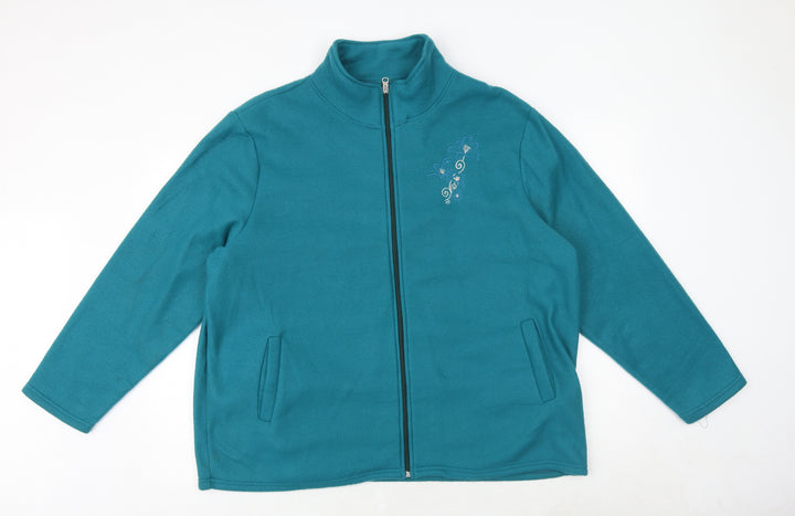 Anna De Lancay Womens Green Jacket Size XL Zip