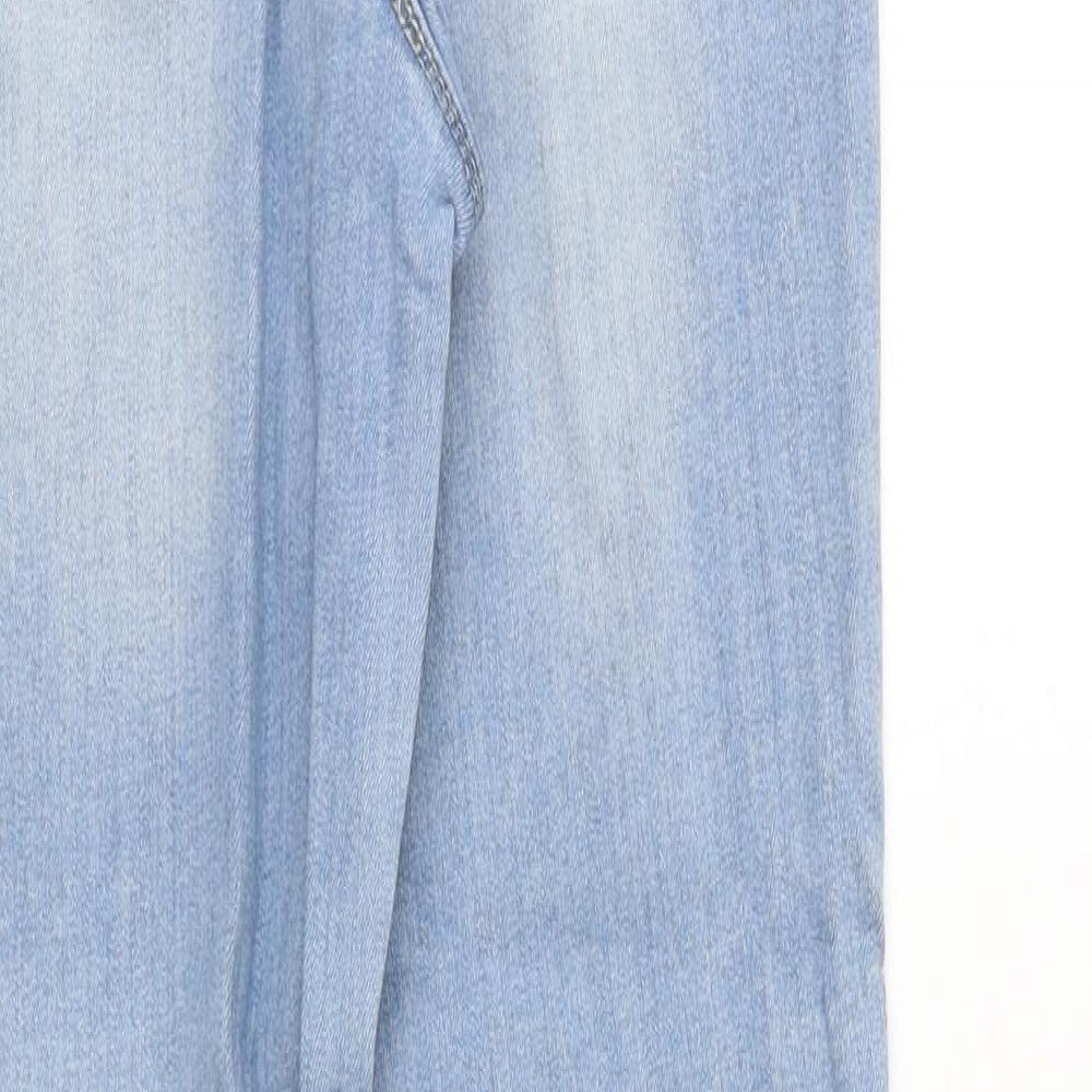 New Look Girls Blue Cotton Skinny Jeans Size 13 Years Slim Zip - Distressed