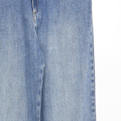 Lambretta Womens Blue Cotton Bootcut Jeans Size 12 Regular Zip