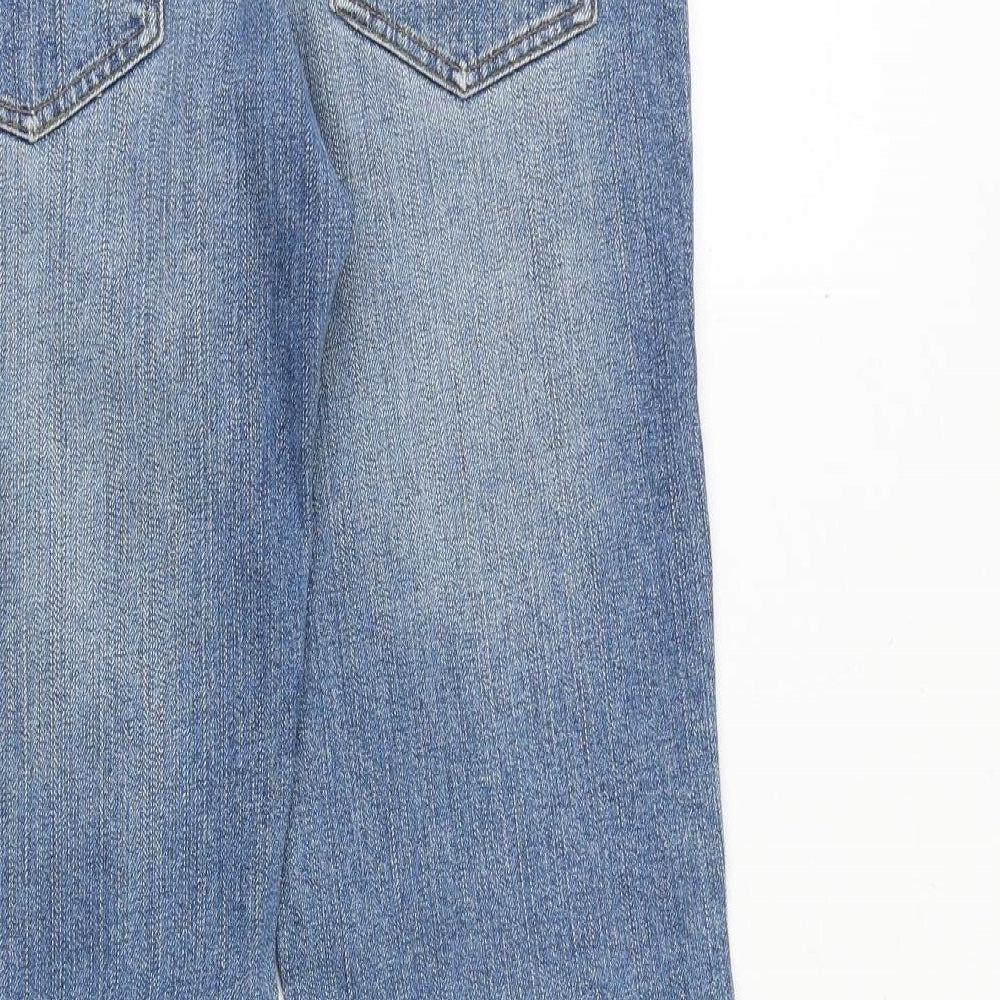 Lambretta Womens Blue Cotton Bootcut Jeans Size 12 Regular Zip
