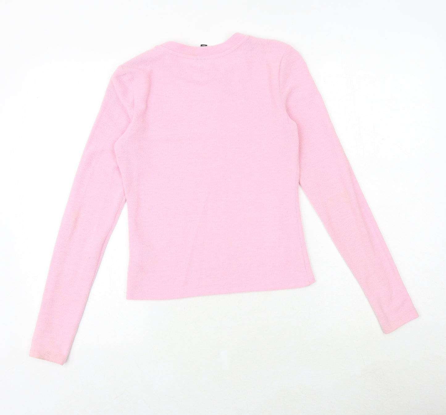 H&M Womens Pink Round Neck Polyester Pullover Jumper Size S