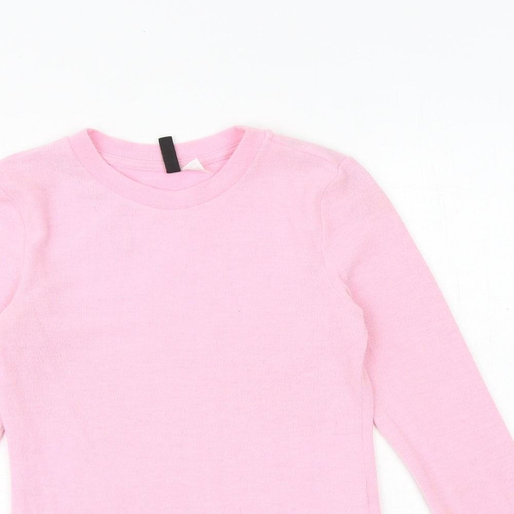 H&M Womens Pink Round Neck Polyester Pullover Jumper Size S