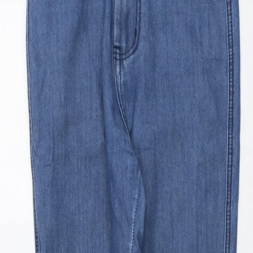 Boohoo Womens Blue Cotton Skinny Jeans Size 10 L29 in Regular Button