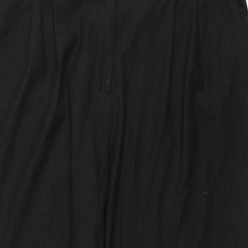 NEXT Womens Black Polyester Cropped Trousers Size 16 L26 in Regular Button