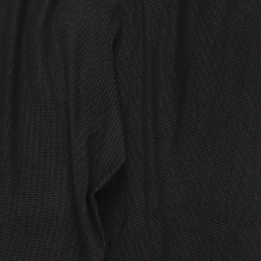 NEXT Womens Black Polyester Cropped Trousers Size 16 L26 in Regular Button