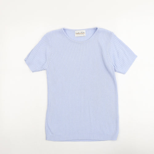 Carolyn Taylor Womens Blue Round Neck Acrylic Pullover Jumper Size S - Size S-M