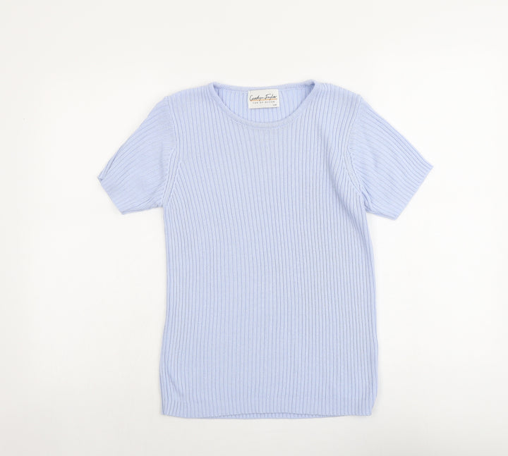 Carolyn Taylor Womens Blue Round Neck Acrylic Pullover Jumper Size S - Size S-M