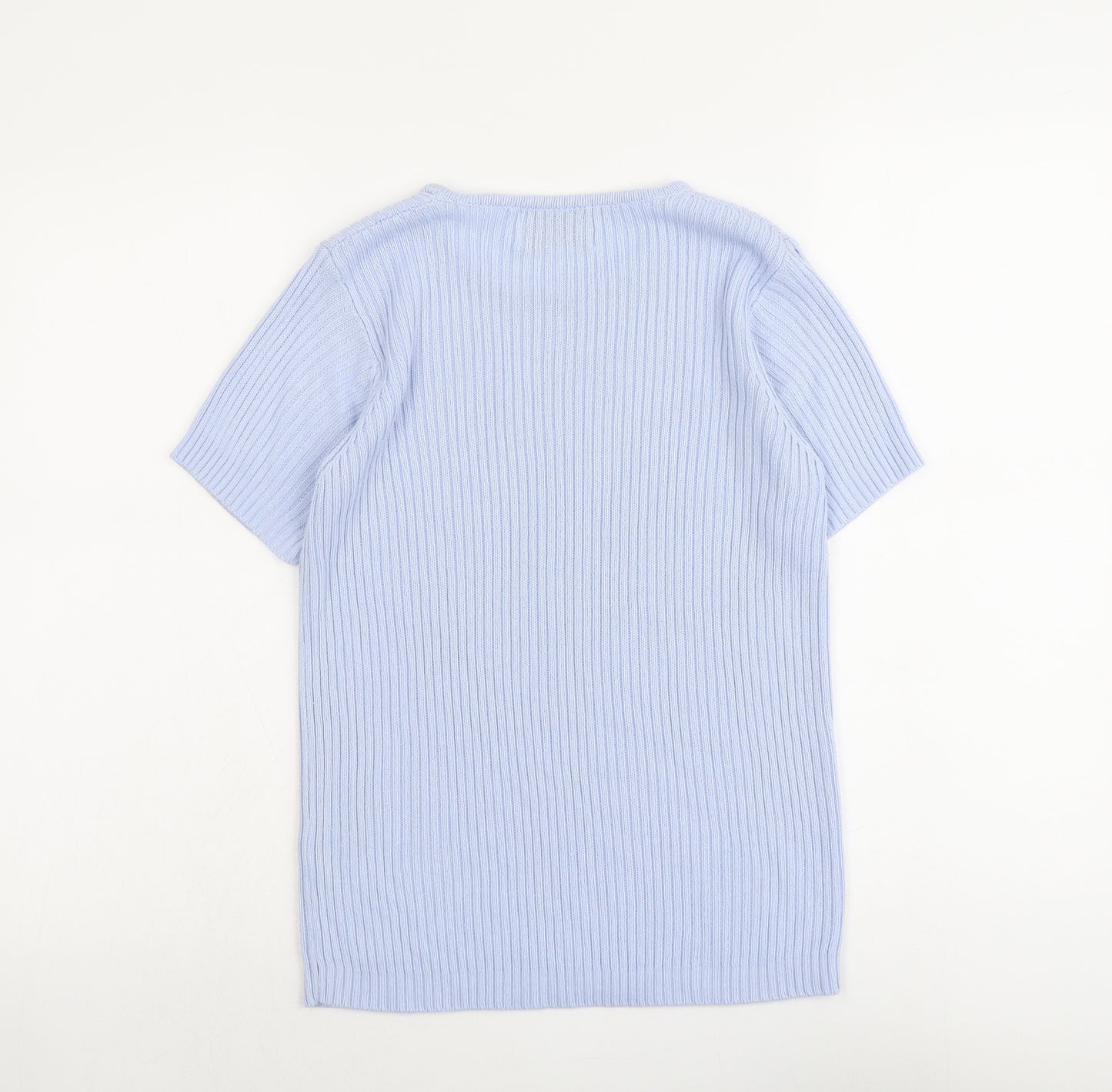 Carolyn Taylor Womens Blue Round Neck Acrylic Pullover Jumper Size S - Size S-M