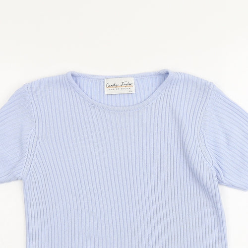 Carolyn Taylor Womens Blue Round Neck Acrylic Pullover Jumper Size S - Size S-M