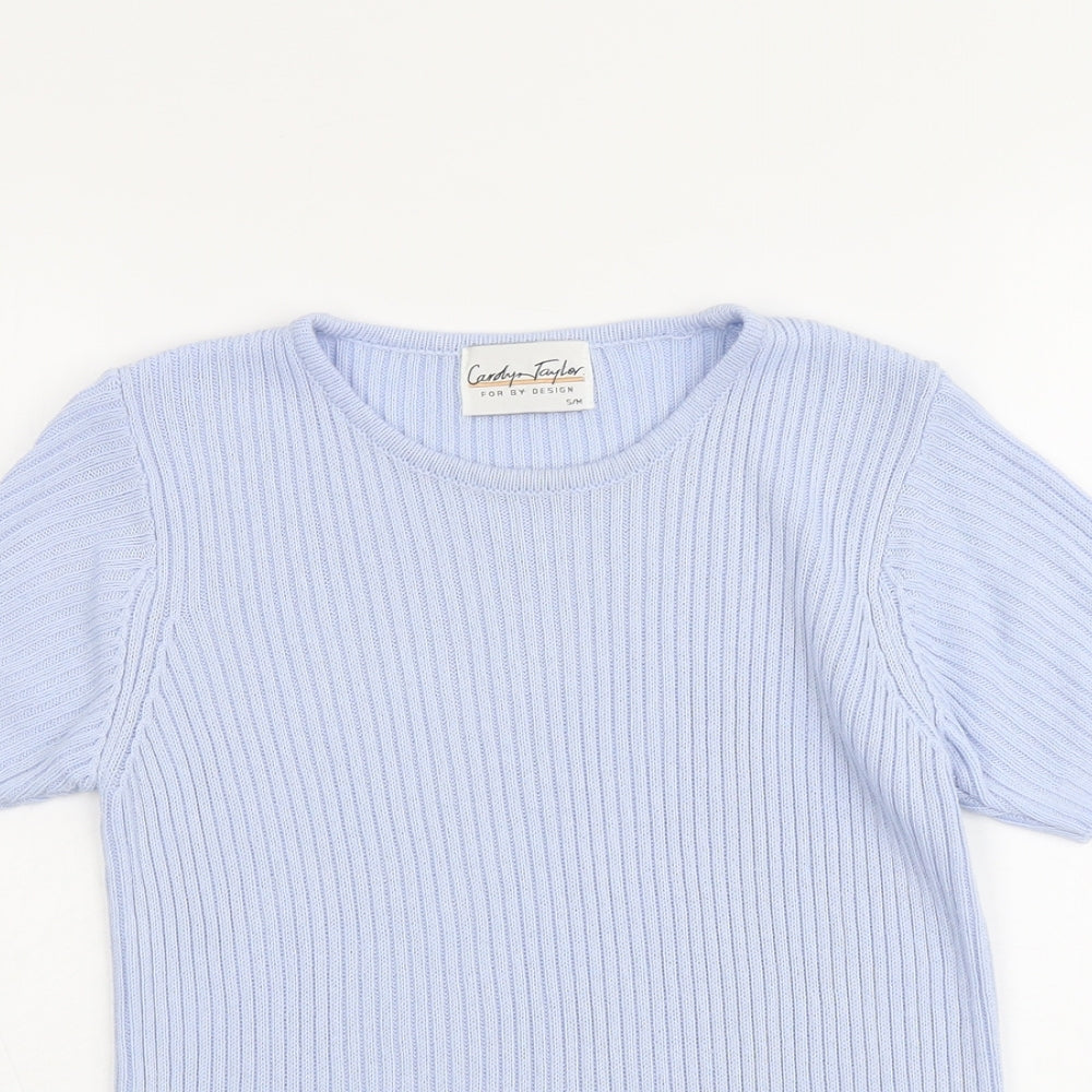 Carolyn Taylor Womens Blue Round Neck Acrylic Pullover Jumper Size S - Size S-M