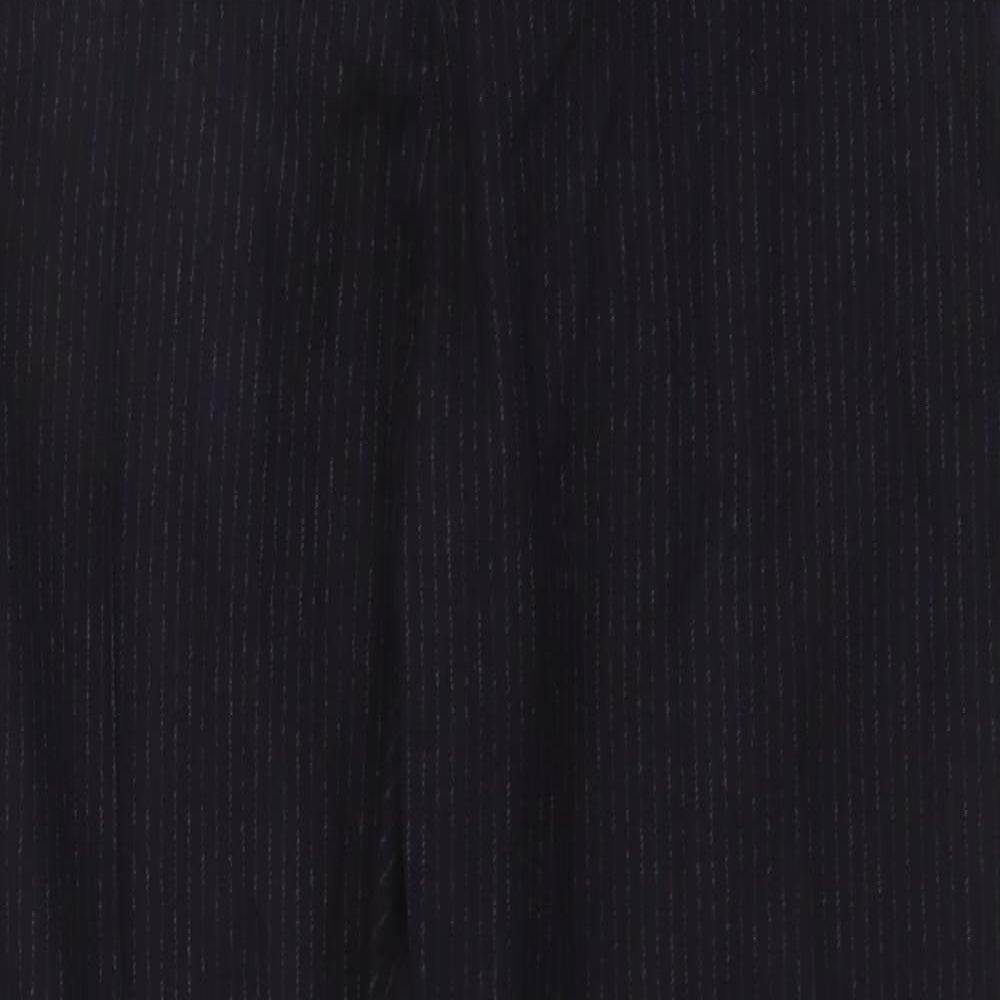 NEXT Womens Beige Striped Polyester Cropped Trousers Size 10 L27 in Regular Button