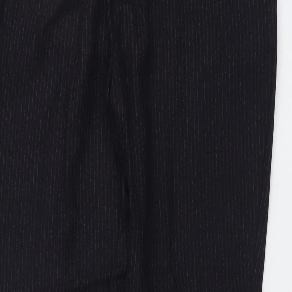NEXT Womens Beige Striped Polyester Cropped Trousers Size 10 L27 in Regular Button