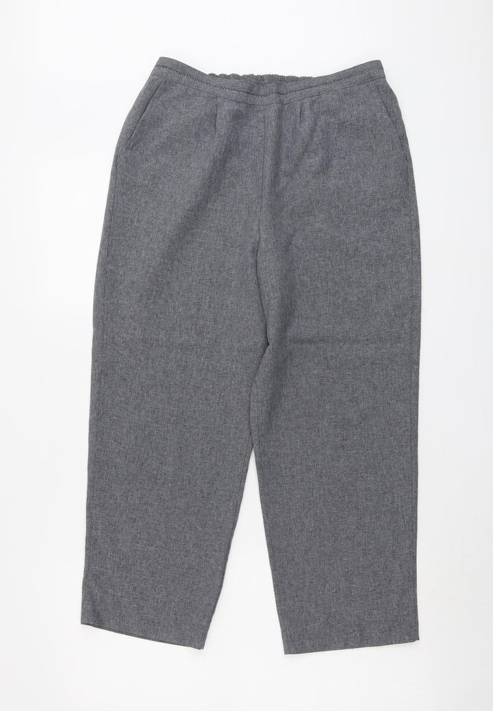 Bonmarché Womens Grey Polyester Cropped Trousers Size 12 L24 in Regular