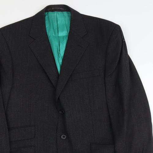 Roderick Charles Mens Grey Polyester Jacket Suit Jacket Size 40 Regular