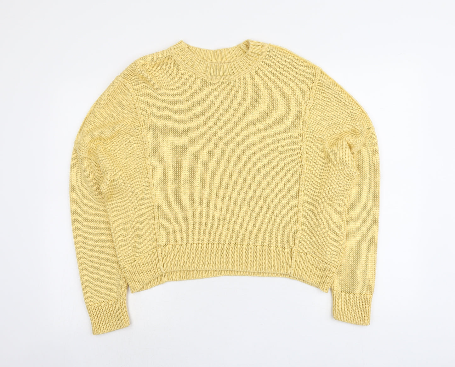 ASOS Womens Yellow Round Neck Acrylic Pullover Jumper Size 12