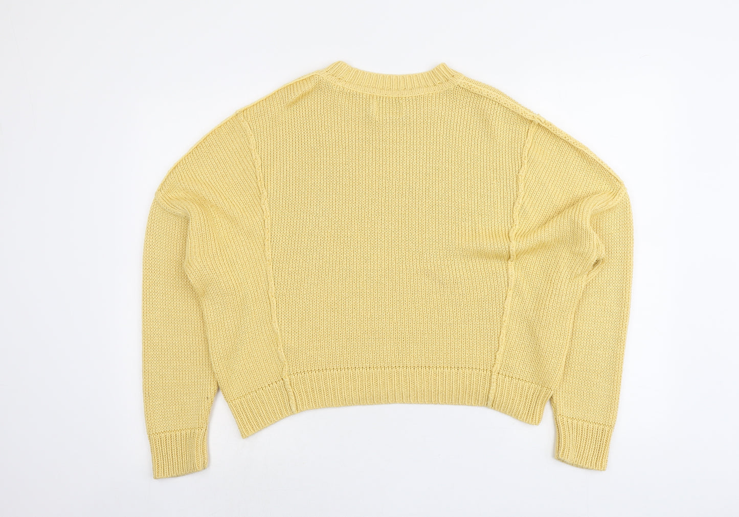 ASOS Womens Yellow Round Neck Acrylic Pullover Jumper Size 12