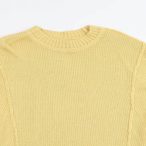 ASOS Womens Yellow Round Neck Acrylic Pullover Jumper Size 12