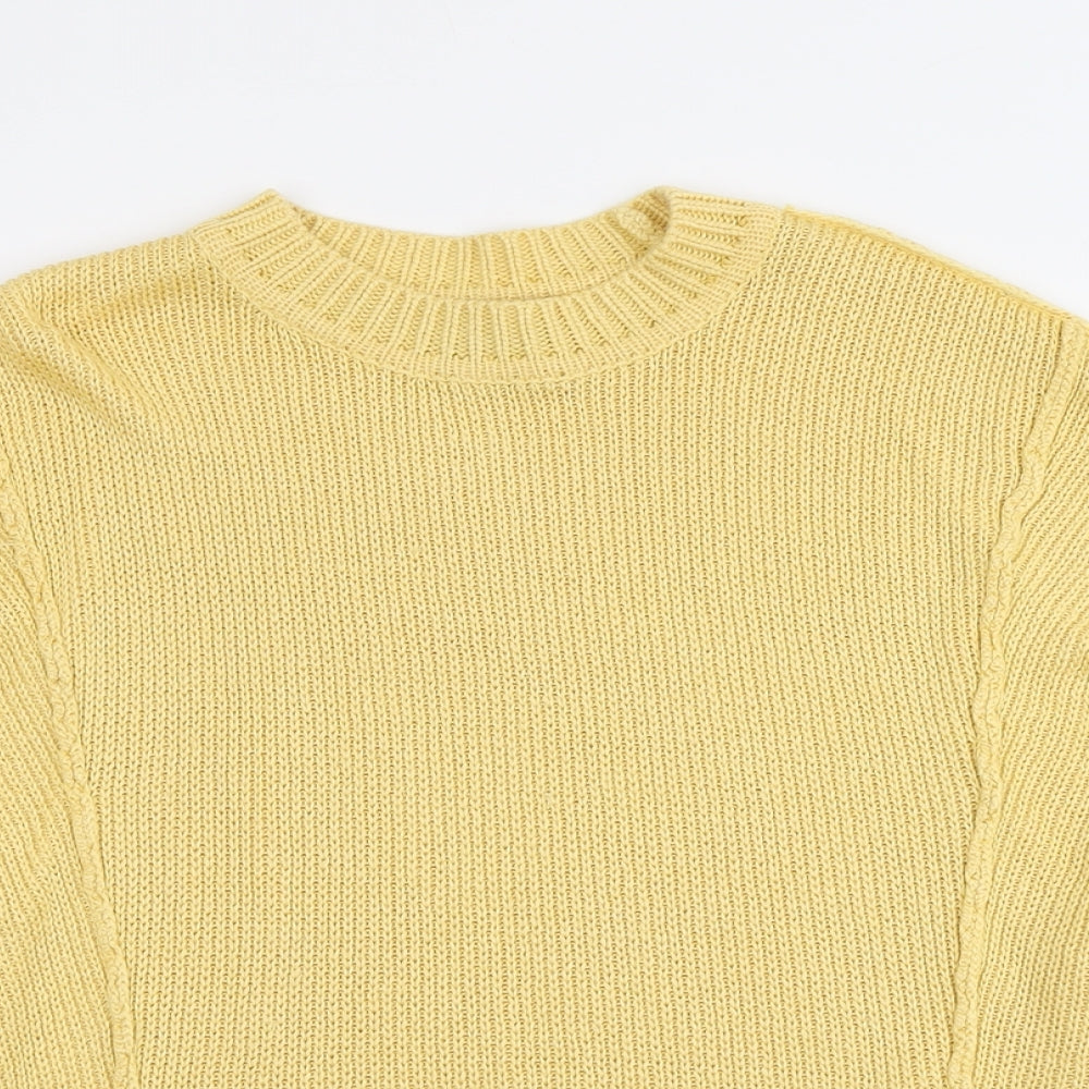 ASOS Womens Yellow Round Neck Acrylic Pullover Jumper Size 12