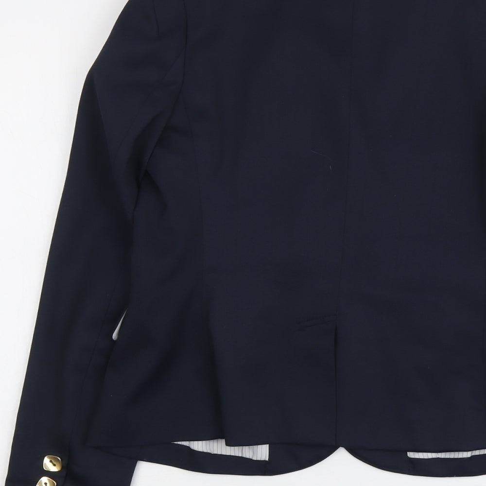 Pull&Bear Womens Blue Polyacrylate Fibre Jacket Blazer Size M