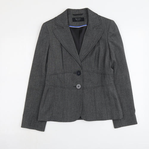 BHS Womens Grey Polyester Jacket Suit Jacket Size 10