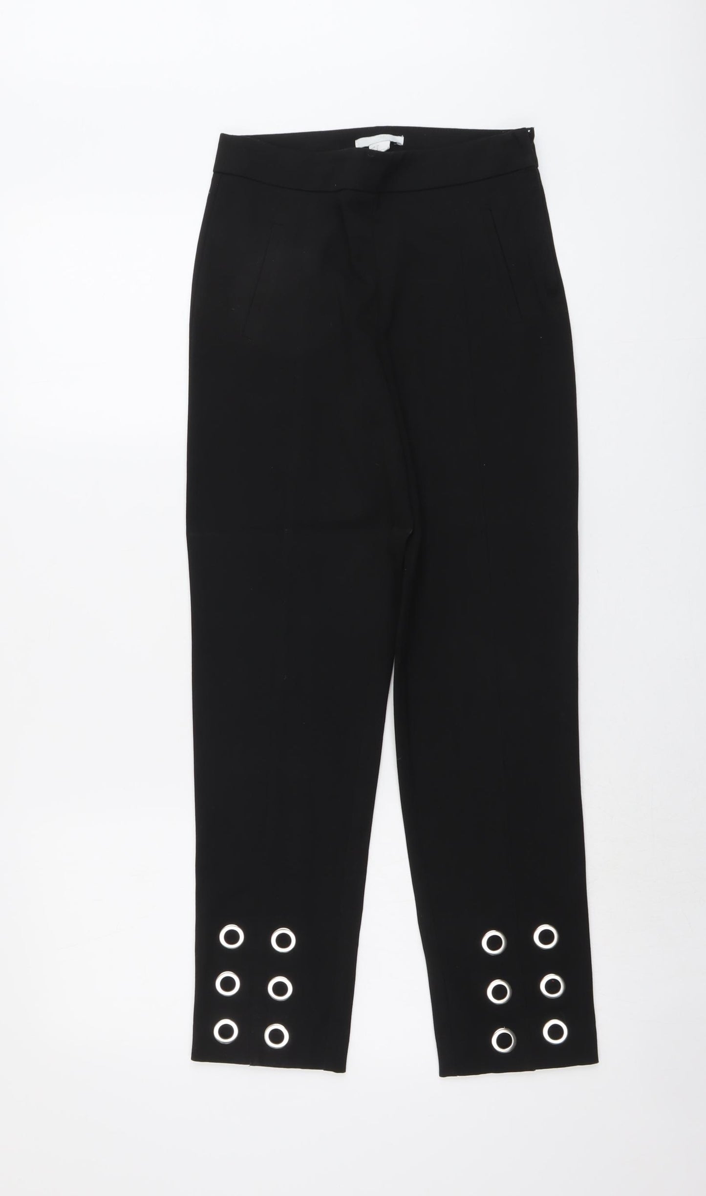 H&M Womens Black Polyester Jegging Trousers Size 6 L27 in Regular Zip
