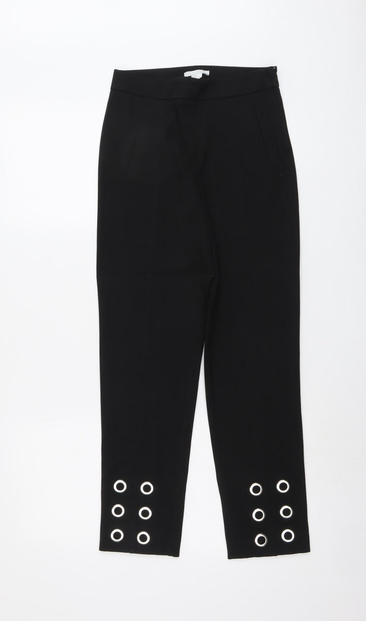 H&M Womens Black Polyester Jegging Trousers Size 6 L27 in Regular Zip