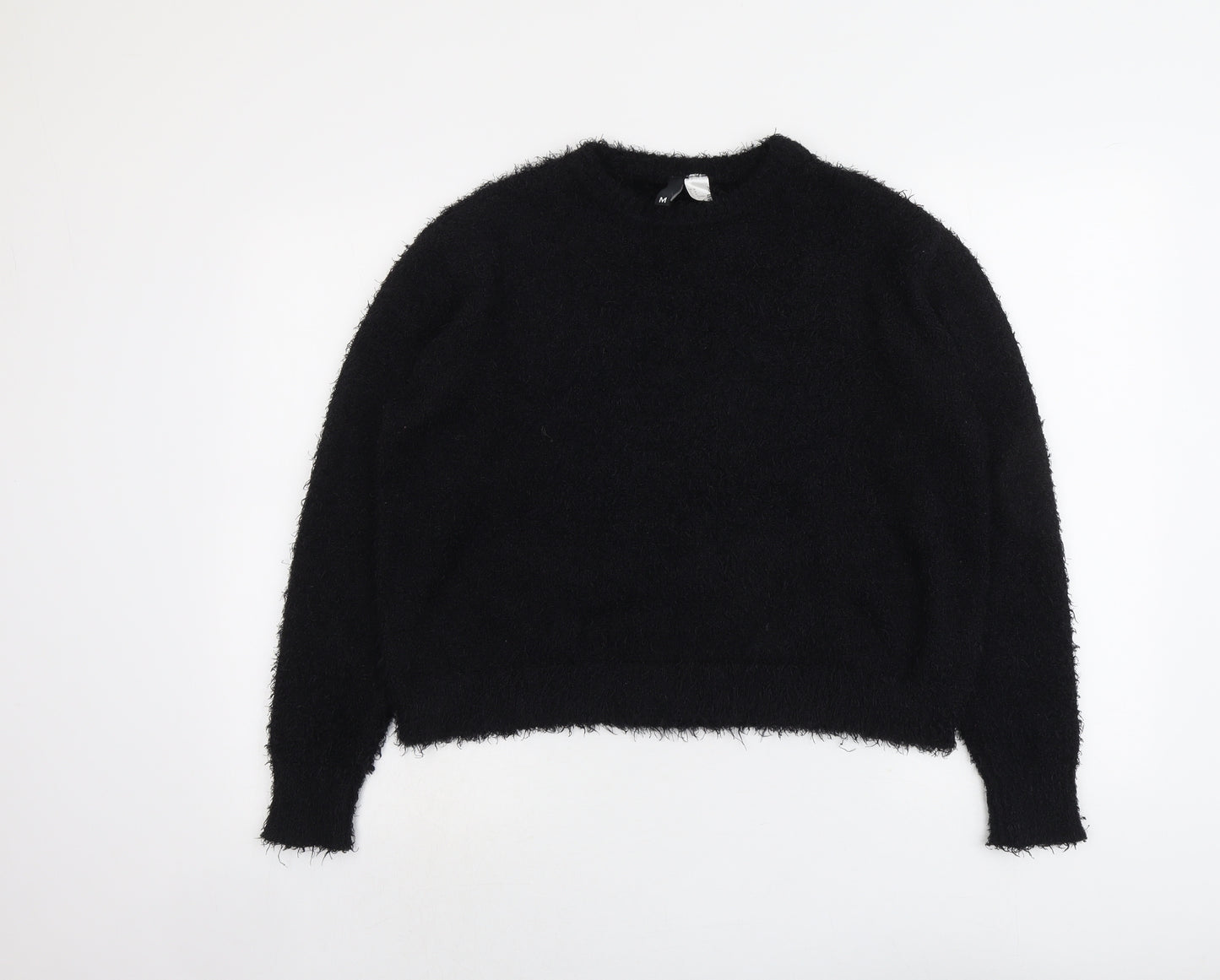 H&M Womens Black Round Neck Polyester Pullover Jumper Size M