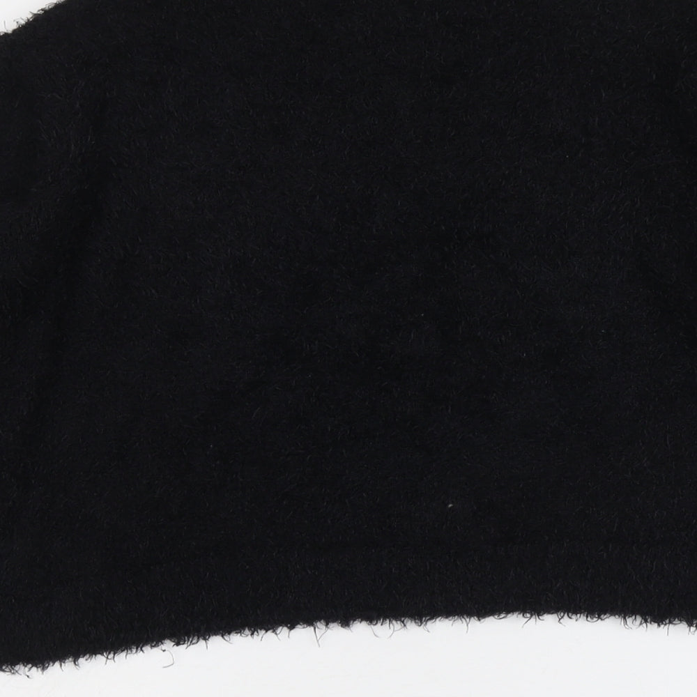 H&M Womens Black Round Neck Polyester Pullover Jumper Size M