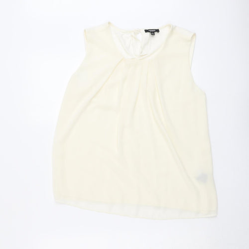 Premise Womens Ivory Viscose Basic Tank Size L Round Neck