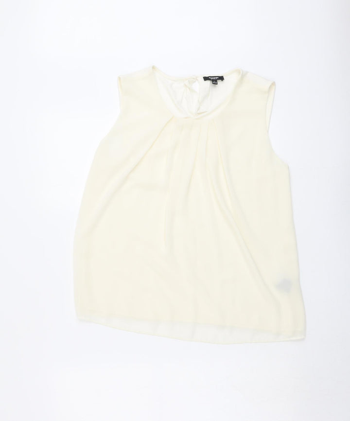 Premise Womens Ivory Viscose Basic Tank Size L Round Neck