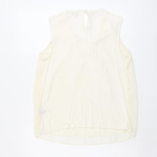 Premise Womens Ivory Viscose Basic Tank Size L Round Neck