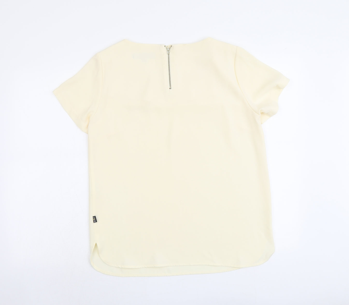 Marks and Spencer Womens Ivory Polyester Basic Blouse Size 12 Round Neck
