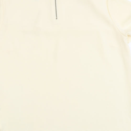 Marks and Spencer Womens Ivory Polyester Basic Blouse Size 12 Round Neck