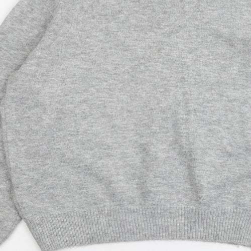 Miss Selfridge Womens Grey V-Neck Acrylic Pullover Jumper Size 6
