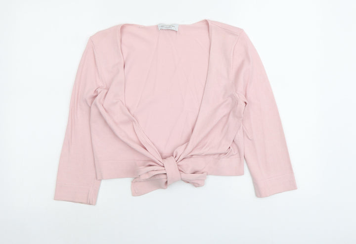 Portmans Womens Pink V-Neck Viscose Shrug Jumper Size M