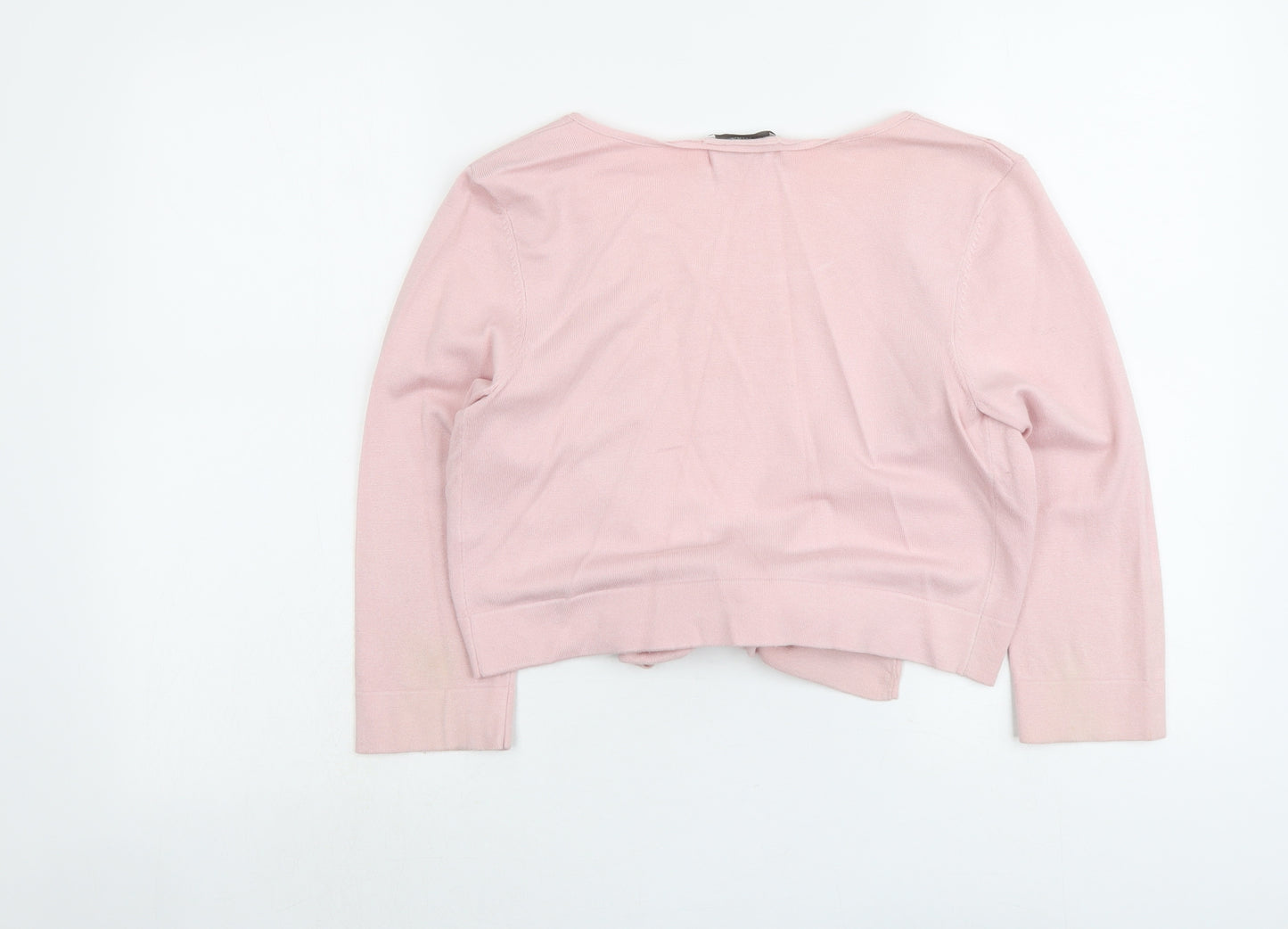 Portmans Womens Pink V-Neck Viscose Shrug Jumper Size M