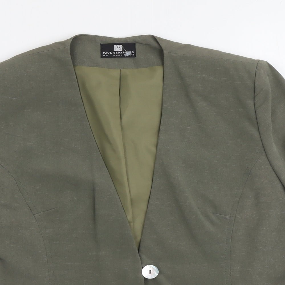Paul Separates Womens Green Viscose Jacket Blazer Size 12