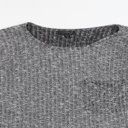 Topshop Womens Grey Round Neck Polyester Pullover Jumper Size 8