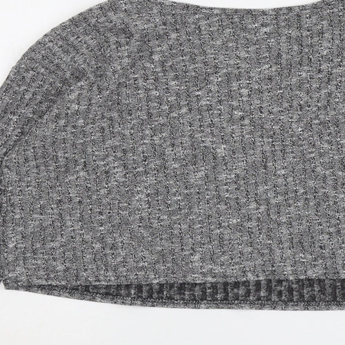 Topshop Womens Grey Round Neck Polyester Pullover Jumper Size 8