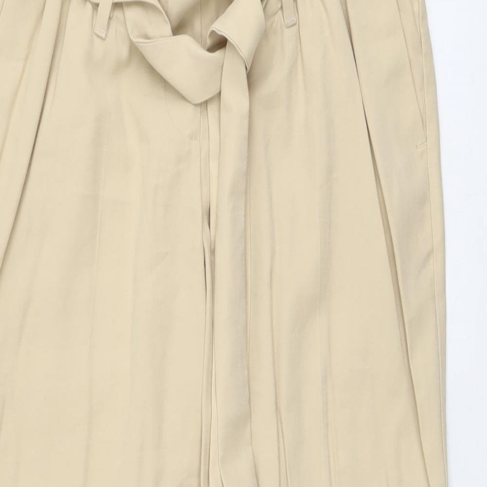 H&M Womens Beige Viscose Carrot Trousers Size S L26 in Regular Button