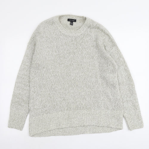 New Look Womens Grey Round Neck Acrylic Pullover Jumper Size M