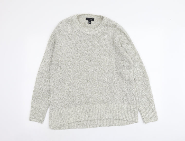 New Look Womens Grey Round Neck Acrylic Pullover Jumper Size M