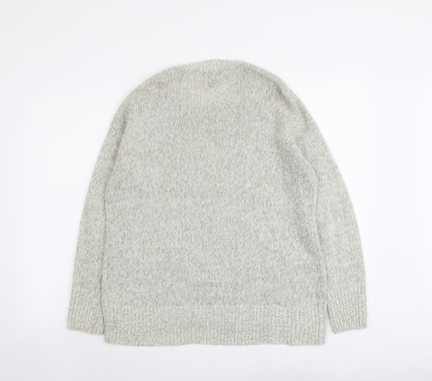 New Look Womens Grey Round Neck Acrylic Pullover Jumper Size M