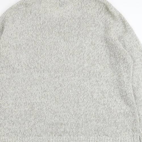 New Look Womens Grey Round Neck Acrylic Pullover Jumper Size M