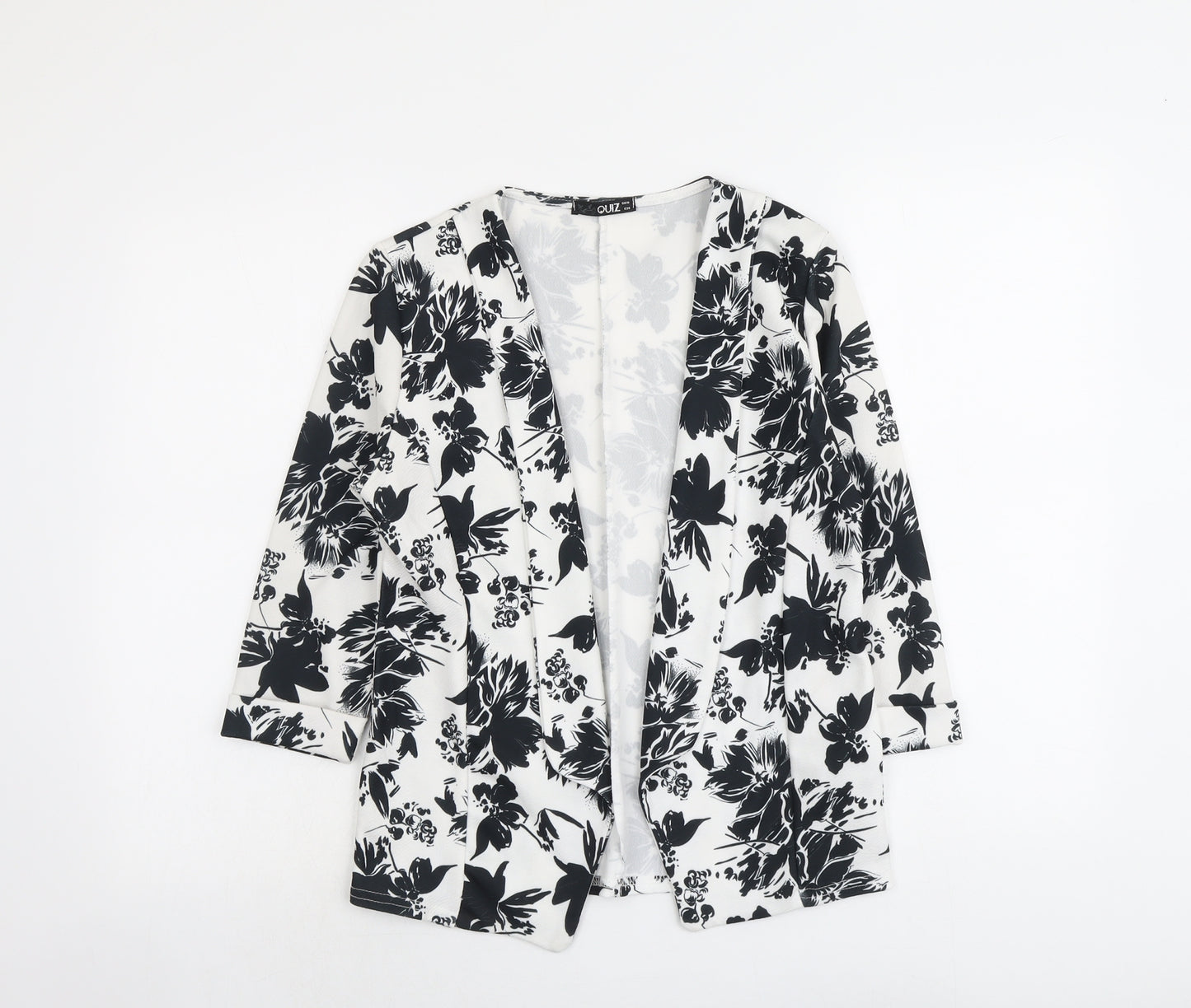 Quiz Womens White Floral Jacket Blazer Size 10