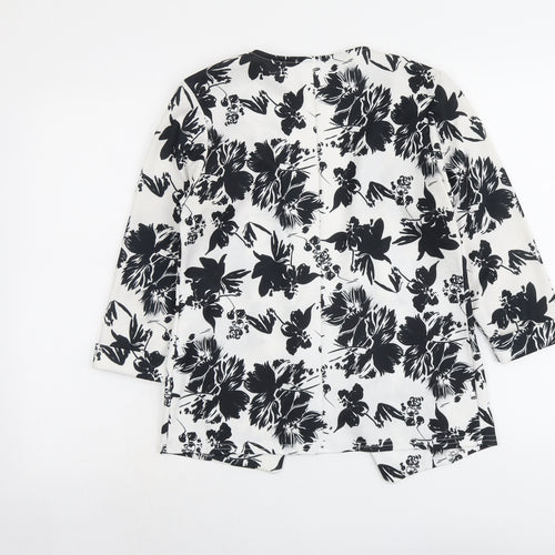 Quiz Womens White Floral Jacket Blazer Size 10