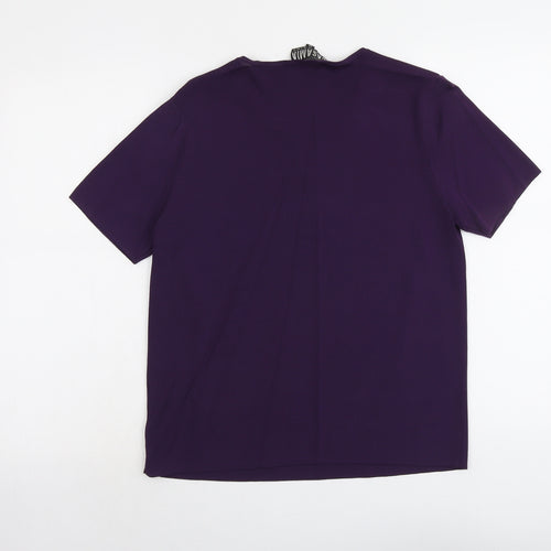Casamia Womens Purple Round Neck Viscose Pullover Jumper Size M