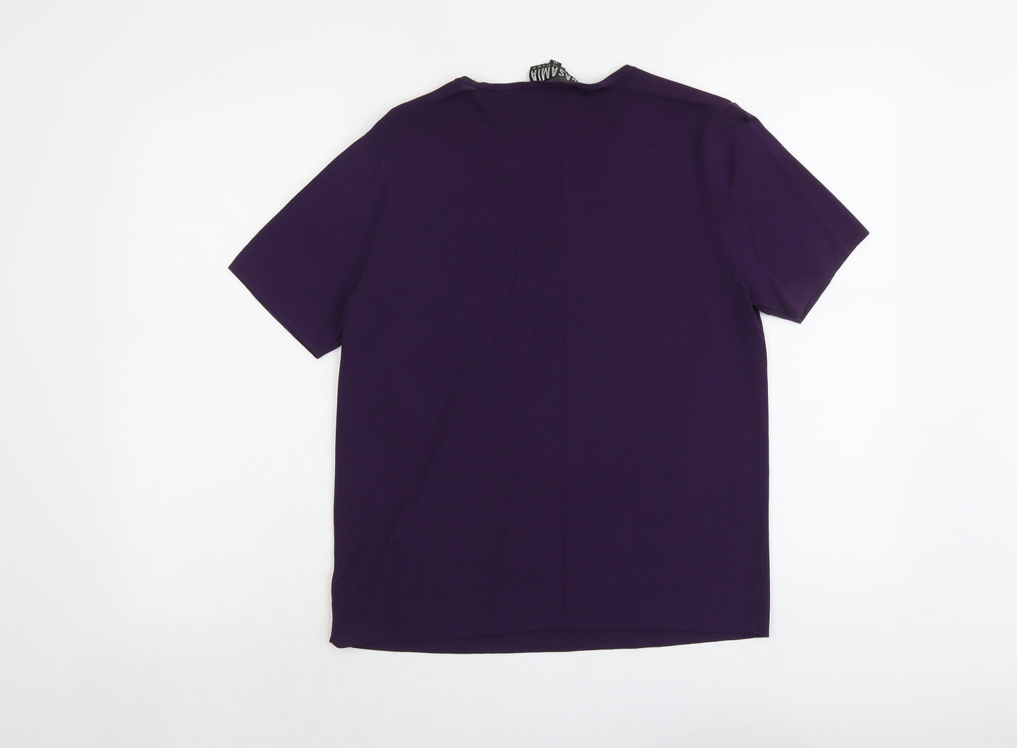 Casamia Womens Purple Round Neck Viscose Pullover Jumper Size M