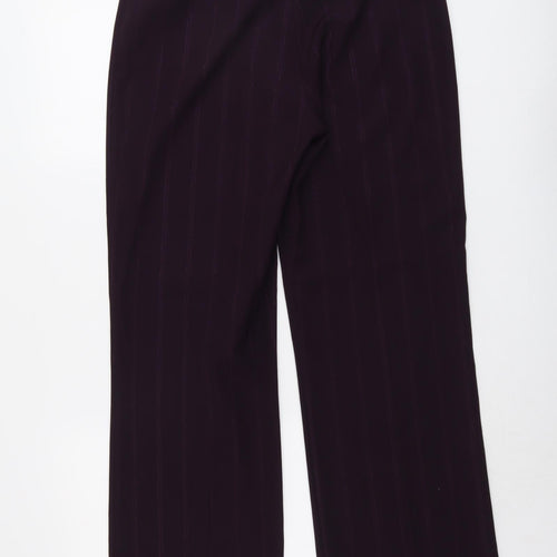 M&Co Womens Purple Polyester Trousers Size 12 L30 in Regular Button