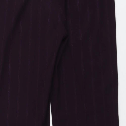 M&Co Womens Purple Polyester Trousers Size 12 L30 in Regular Button